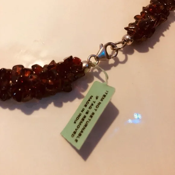 Sterling Silver Garnet Necklace - Picture 2 of 3